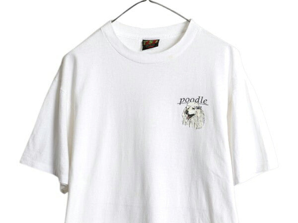 90s USA製 ドッグ アート イラスト 両面 プリント 半袖 Tシャツ メンズ レディース L / オールド アニマル キャラクター シングルステッチ