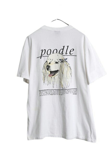 90s USA製 ドッグ アート イラスト 両面 プリント 半袖 Tシャツ メンズ レディース L / オールド アニマル キャラクター シングルステッチ