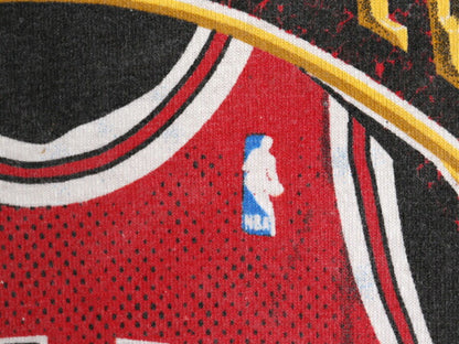 90s USA製 ブルズ アート イラスト プリント 半袖 Tシャツ メンズ L / オールド NBA オフィシャル スターター バスケ マイケル ジョーダン