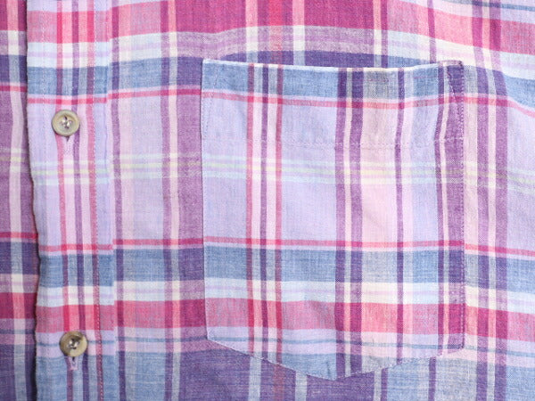 70s チャップス ラルフローレン マドラス チェック 半袖 ボタンダウン シャツ メンズ XL / ヴィンテージ CHAPS 半袖シャツ BD 大きいサイズ
