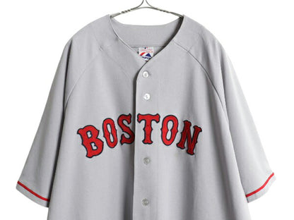 レッドソックス ベースボール シャツ メンズ XXXL 程/ MLB オフィシャル マジェスティック 大リーグ ユニフォーム 大きいサイズ 半袖シャツ