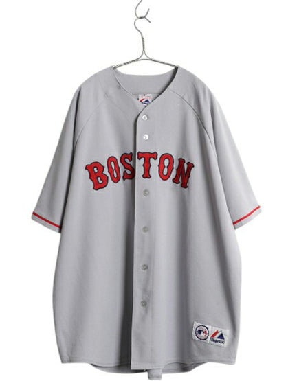 レッドソックス ベースボール シャツ メンズ XXXL 程/ MLB オフィシャル マジェスティック 大リーグ ユニフォーム 大きいサイズ 半袖シャツ