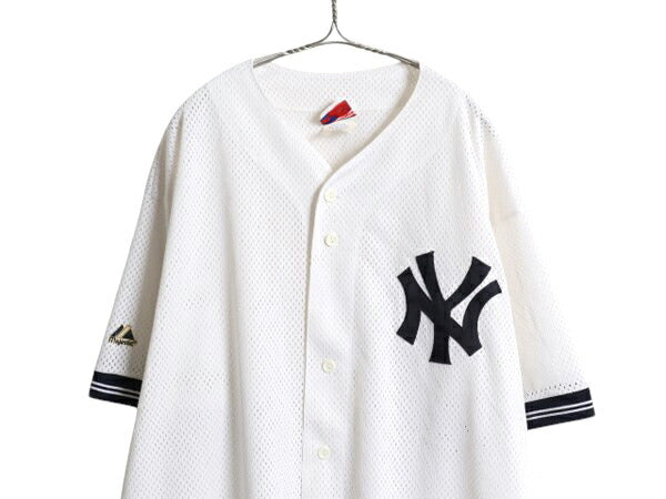 USA製 ヤンキース ベースボール シャツ メンズ XXL / MLB オフィシャル マジェスティック 大リーグ ユニフォーム 大きいサイズ 半袖シャツ