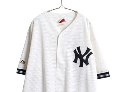 USA製 ヤンキース ベースボール シャツ メンズ XXL / MLB オフィシャル マジェスティック 大リーグ ユニフォーム 大きいサイズ 半袖シャツ