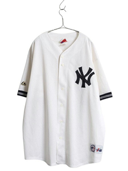 USA製 ヤンキース ベースボール シャツ メンズ XXL / MLB オフィシャル マジェスティック 大リーグ ユニフォーム 大きいサイズ 半袖シャツ