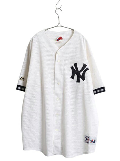 USA製 ヤンキース ベースボール シャツ メンズ XXL / MLB オフィシャル マジェスティック 大リーグ ユニフォーム 大きいサイズ 半袖シャツ