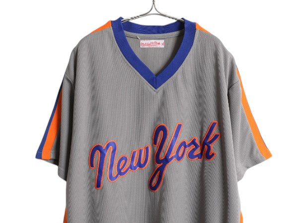 メッツ ベースボール シャツ メンズ XL / MLB オフィシャル ミッチェルアンドネス 大リーグ ユニフォーム プルオーバー 大きいサイズ 復刻