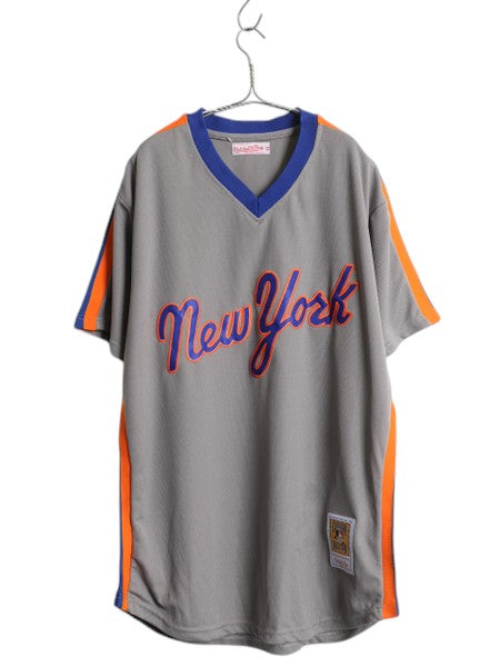メッツ ベースボール シャツ メンズ XL / MLB オフィシャル ミッチェルアンドネス 大リーグ ユニフォーム プルオーバー 大きいサイズ 復刻