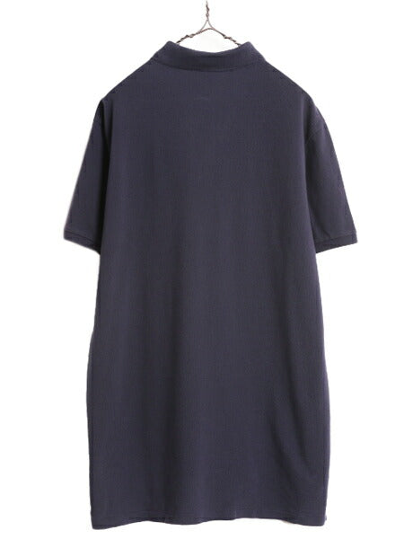 ラルフローレン 鹿の子 半袖 ポロシャツ メンズ XL 程 古着 POLO JEANS CO ポロ 星条旗 半袖シャツ ワンポイント ロゴ刺繍 大きいサイズ 紺