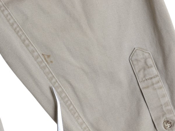 90s オールド ギャップ 長袖 シャツ メンズ L / 古着 旧タグ 無地 ヘビーウェイト コットン ポケット付き ゆったり シンプル チノ ベージュ