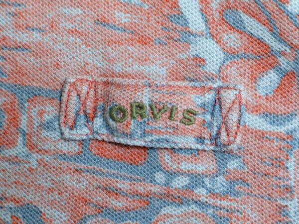 00s オービス 総柄 鹿の子 半袖 ポロシャツ メンズ M / 00年代 オールド ORVIS 半袖シャツ コットン マルチカラー ハワイアン アロハシャツ