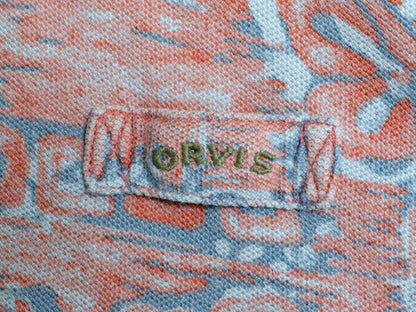00s オービス 総柄 鹿の子 半袖 ポロシャツ メンズ M / 00年代 オールド ORVIS 半袖シャツ コットン マルチカラー ハワイアン アロハシャツ