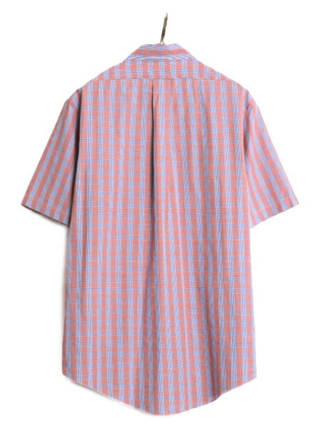 ブルックスブラザーズ チェック 半袖 ボタンダウン シャツ メンズ L / Brooks Brothers SLIM FIT ピマ コットン ノーアイロン マルチカラー