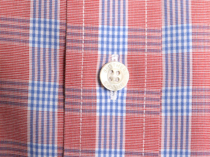 ブルックスブラザーズ チェック 半袖 ボタンダウン シャツ メンズ L / Brooks Brothers SLIM FIT ピマ コットン ノーアイロン マルチカラー