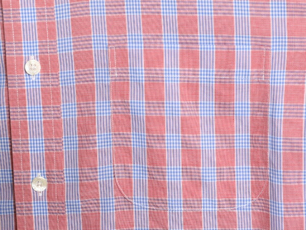 ブルックスブラザーズ チェック 半袖 ボタンダウン シャツ メンズ L / Brooks Brothers SLIM FIT ピマ コットン ノーアイロン マルチカラー