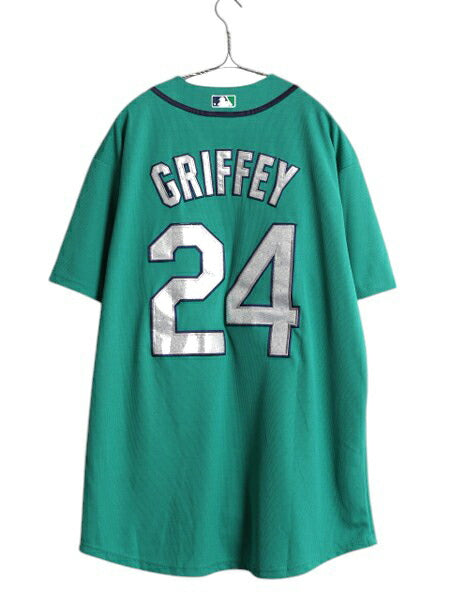 マリナーズ ベースボール シャツ メンズ XL / MLB オフィシャル ナイキ 大リーグ ユニフォーム ゲームシャツ 半袖シャツ スウッシュ 重ね着