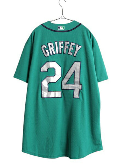 マリナーズ ベースボール シャツ メンズ XL / MLB オフィシャル ナイキ 大リーグ ユニフォーム ゲームシャツ 半袖シャツ スウッシュ 重ね着
