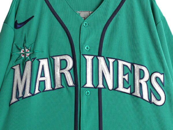 マリナーズ ベースボール シャツ メンズ XL / MLB オフィシャル ナイキ 大リーグ ユニフォーム ゲームシャツ 半袖シャツ スウッシュ 重ね着