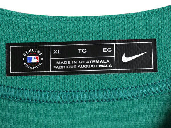 マリナーズ ベースボール シャツ メンズ XL / MLB オフィシャル ナイキ 大リーグ ユニフォーム ゲームシャツ 半袖シャツ スウッシュ 重ね着