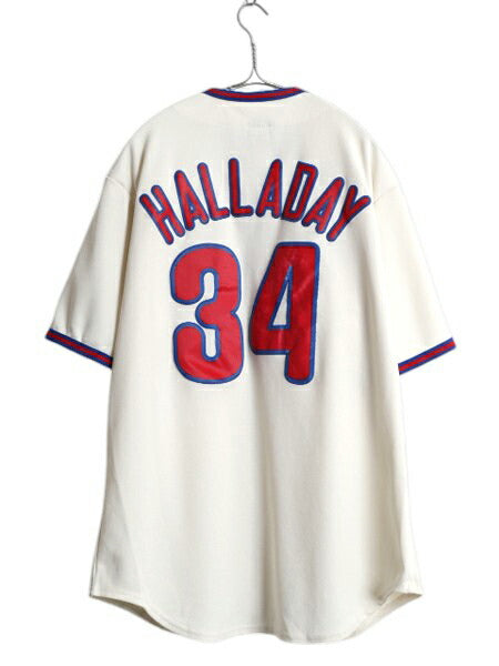 フィリーズ ベースボール シャツ メンズ L / MLB オフィシャル マジェスティック 大リーグ ユニフォーム ゲームシャツ ジャージ 半袖シャツ