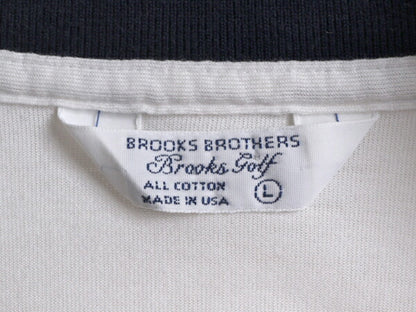 80s USA製 ブルックスブラザーズ ボーダー 半袖 ポロシャツ メンズ L 古着 80年代 ヴィンテージ Brooks Brothers Golf 半袖シャツ コットン