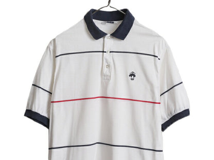 80s USA製 ブルックスブラザーズ ボーダー 半袖 ポロシャツ メンズ L 古着 80年代 ヴィンテージ Brooks Brothers Golf 半袖シャツ コットン