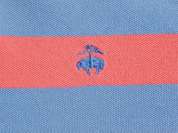 ブルックスブラザーズ ボーダー 鹿の子 半袖 ポロシャツ メンズ S Brooks Brothers 半袖シャツ ワンポイント オリジナル フィット 2トーン