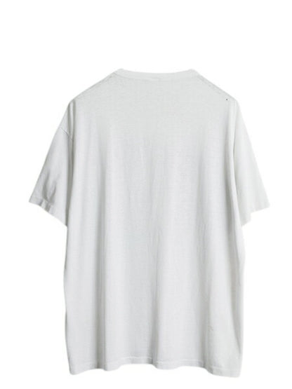 80s ジョーク キャラクター イラスト プリント Tシャツ メンズ XL 小さめ L 程 ヴィンテージ メッセージ アート シングルステッチ ホワイト