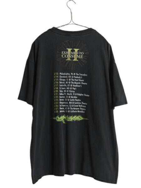 カーカス ツアー 両面 プリント Tシャツ メンズ XL / 古着 オフィシャル バンド ロック アート フォト グラフィック ブラック 大きいサイズ