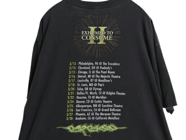 カーカス ツアー 両面 プリント Tシャツ メンズ XL / 古着 オフィシャル バンド ロック アート フォト グラフィック ブラック 大きいサイズ