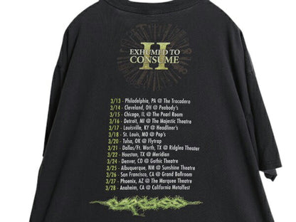 カーカス ツアー 両面 プリント Tシャツ メンズ XL / 古着 オフィシャル バンド ロック アート フォト グラフィック ブラック 大きいサイズ