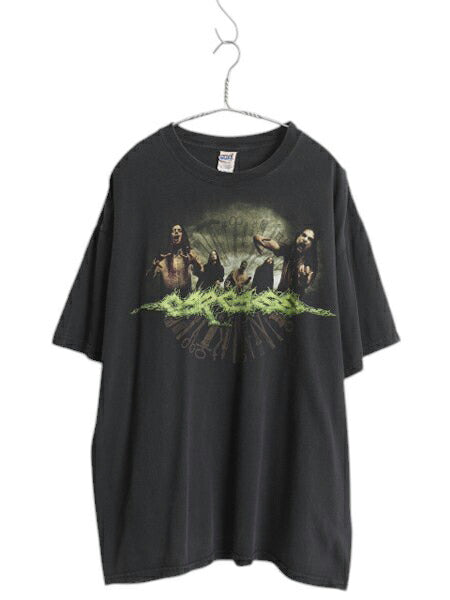 カーカス ツアー 両面 プリント Tシャツ メンズ XL / 古着 オフィシャル バンド ロック アート フォト グラフィック ブラック 大きいサイズ