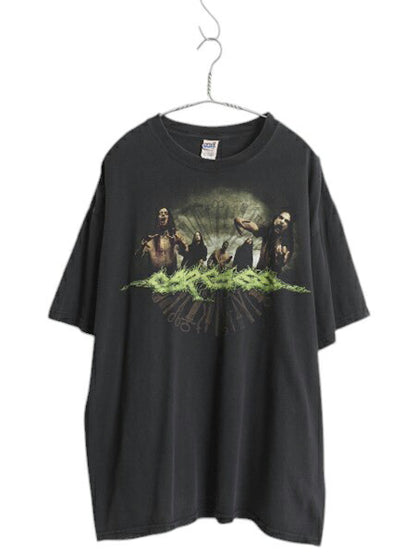 カーカス ツアー 両面 プリント Tシャツ メンズ XL / 古着 オフィシャル バンド ロック アート フォト グラフィック ブラック 大きいサイズ