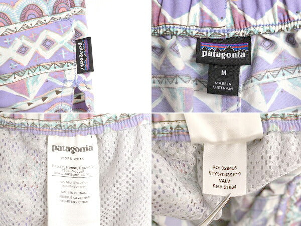 19年製 パタゴニア ベアリー バギーズ ショーツ レディース M / Patagonia ナイロン ショートパンツ 短パン スイムショーツ 水陸両用 総柄