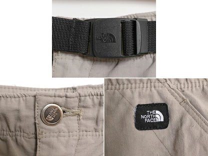 ノースフェイス ナイロン カーゴ ショートパンツ レディース M 古着 The North Face アウトドア ショーツ 短パン 半パン ベルト付き カーキ