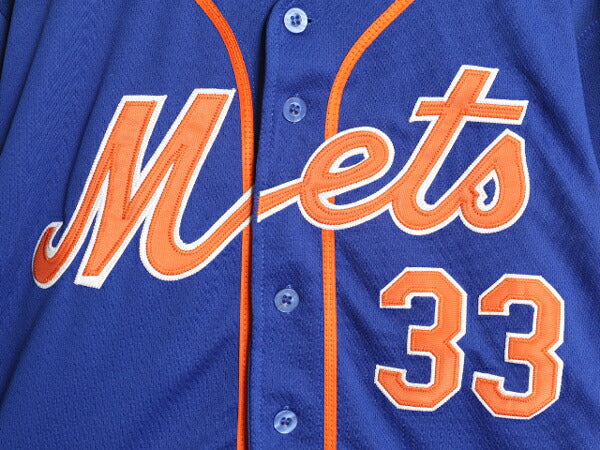 MLB オフィシャル Majestic メッツ ベースボール シャツ メンズ M 程 ユニフォーム ゲームシャツ メジャーリーグ 野球 半袖シャツ 大リーグ