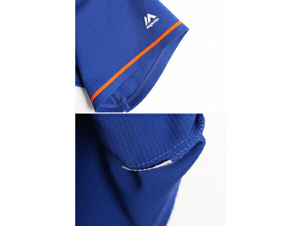 MLB オフィシャル Majestic メッツ ベースボール シャツ メンズ L / ユニフォーム ゲームシャツ メジャーリーグ 半袖シャツ 大リーグ 野球
