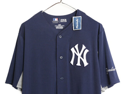 デッドストック MLB オフィシャル ヤンキース ベースボール シャツ メンズ L / ユニフォーム ゲームシャツ メジャーリーグ 半袖シャツ 野球
