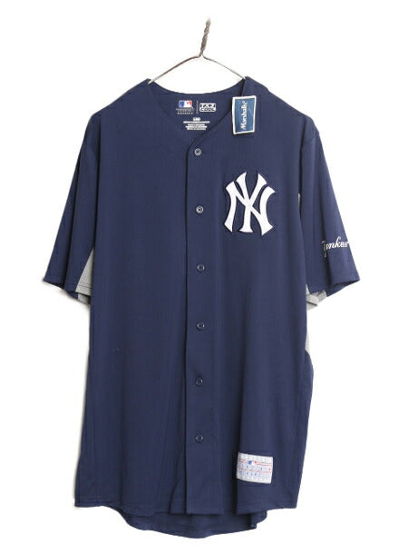 デッドストック MLB オフィシャル ヤンキース ベースボール シャツ メンズ L / ユニフォーム ゲームシャツ メジャーリーグ 半袖シャツ 野球