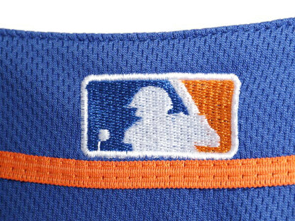 メッツ ベースボール シャツ メンズ M 程 古着 MLB オフィシャル マジェスティック 大リーグ ユニフォーム ゲームシャツ 重ね着 半袖シャツ
