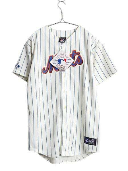 デッドストック メッツ ベースボール シャツ キッズ XL メンズ M 程/ 新品 MLB オフィシャル マジェスティック 大リーグ ユニフォーム 野球