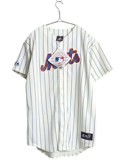 デッドストック メッツ ベースボール シャツ キッズ XL メンズ M 程/ 新品 MLB オフィシャル マジェスティック 大リーグ ユニフォーム 野球