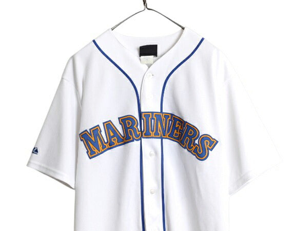 USA製 マリナーズ ベースボール シャツ メンズ L / 古着 MLB オフィシャル マジェスティック 大リーグ ユニフォーム ゲームシャツ ジャージ