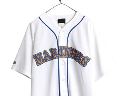 USA製 マリナーズ ベースボール シャツ メンズ L / 古着 MLB オフィシャル マジェスティック 大リーグ ユニフォーム ゲームシャツ ジャージ
