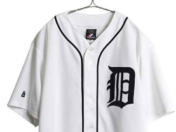 タイガース ベースボール シャツ メンズ L / MLB オフィシャル マジェスティック 大リーグ ユニフォーム ゲームシャツ ジャージ 半袖シャツ