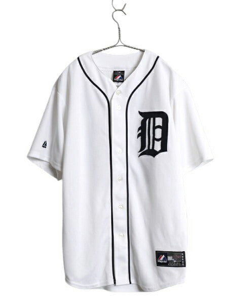 タイガース ベースボール シャツ メンズ L / MLB オフィシャル マジェスティック 大リーグ ユニフォーム ゲームシャツ ジャージ 半袖シャツ