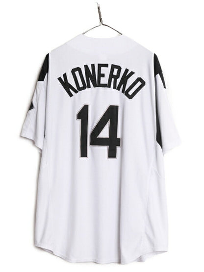 MLB オフィシャル Majestic ホワイトソックス ベースボール シャツ メンズ XL 古着 ゲームシャツ ユニフォーム メジャーリーグ 半袖シャツ