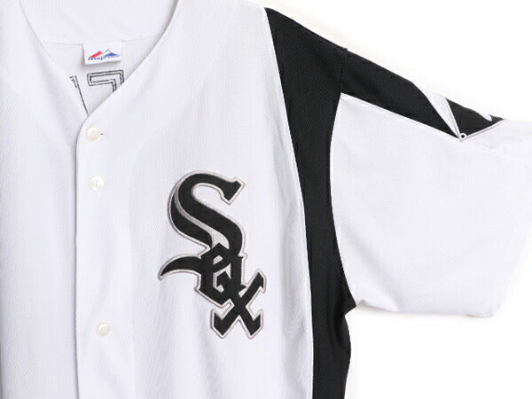 MLB オフィシャル Majestic ホワイトソックス ベースボール シャツ メンズ XL 古着 ゲームシャツ ユニフォーム メジャーリーグ 半袖シャツ