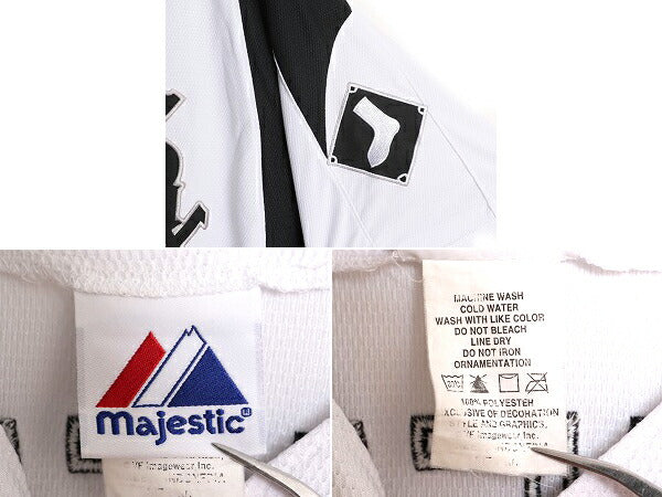 MLB オフィシャル Majestic ホワイトソックス ベースボール シャツ メンズ XL 古着 ゲームシャツ ユニフォーム メジャーリーグ 半袖シャツ