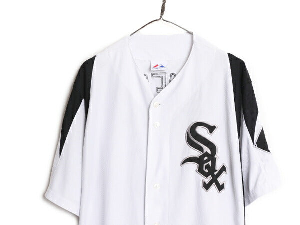 MLB オフィシャル Majestic ホワイトソックス ベースボール シャツ メンズ XL 古着 ゲームシャツ ユニフォーム メジャーリーグ 半袖シャツ